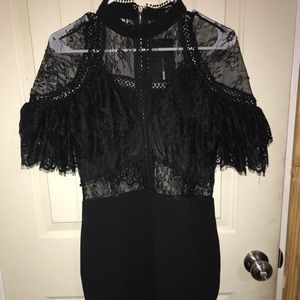 Black tight mini dress